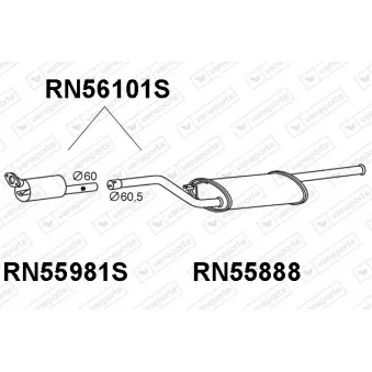 Filtre à particules / à suie, échappement VENEPORTE RN56101S