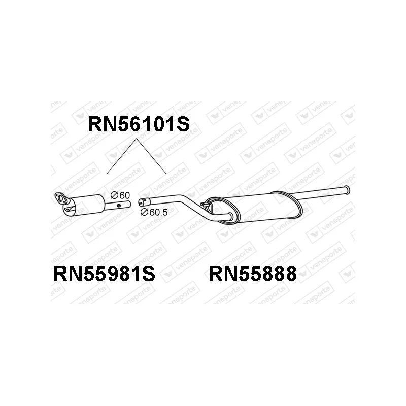 Filtre à particules / à suie, échappement VENEPORTE RN56101S