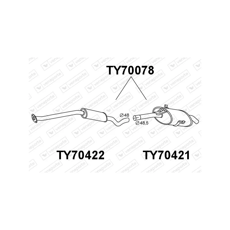 Silencieux arrière VENEPORTE TY70078