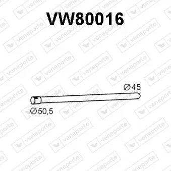 Tuyau d'échappement VENEPORTE VW80016
