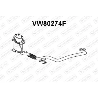 Filtre à particules / à suie, échappement VENEPORTE VW80274F