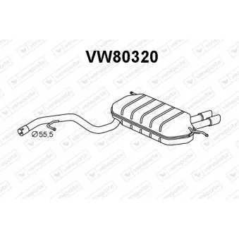 Silencieux arrière VENEPORTE VW80320
