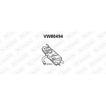 Silencieux arrière VENEPORTE VW80494
