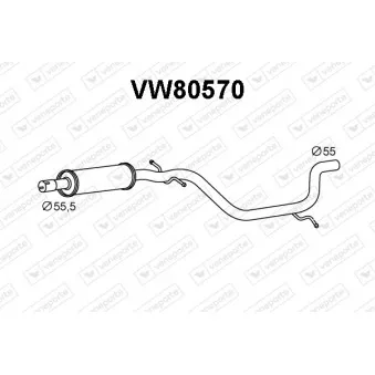 Silencieux central VENEPORTE VW80570