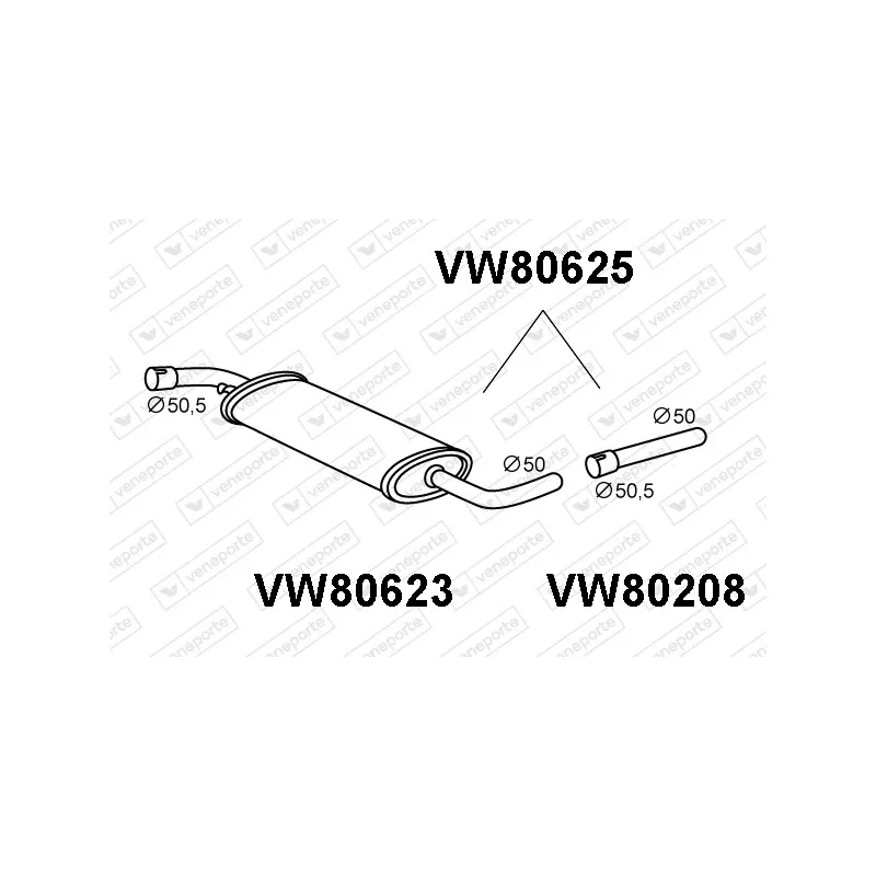 Silencieux avant VENEPORTE VW80625
