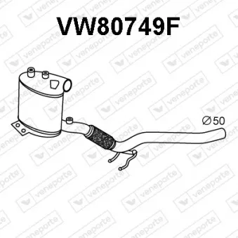 Filtre à particules / à suie, échappement VENEPORTE VW80749F