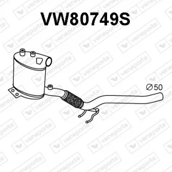 Filtre à particules / à suie, échappement VENEPORTE VW80749S