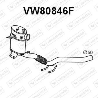 Filtre à particules / à suie, échappement VENEPORTE VW80846F