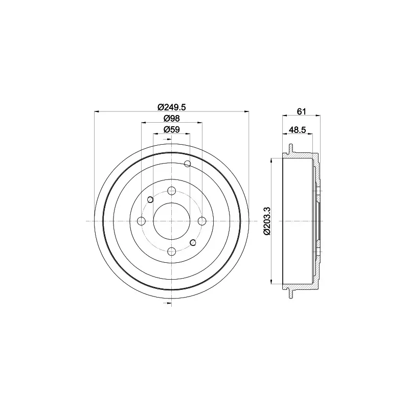 Tambour de frein MINTEX MBD051