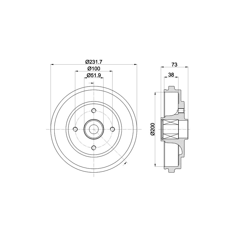 Tambour de frein MINTEX MBD257
