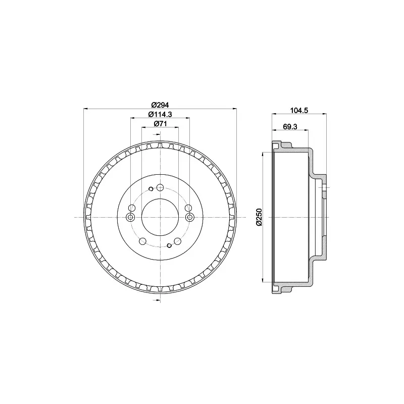 Tambour de frein MINTEX MBD283