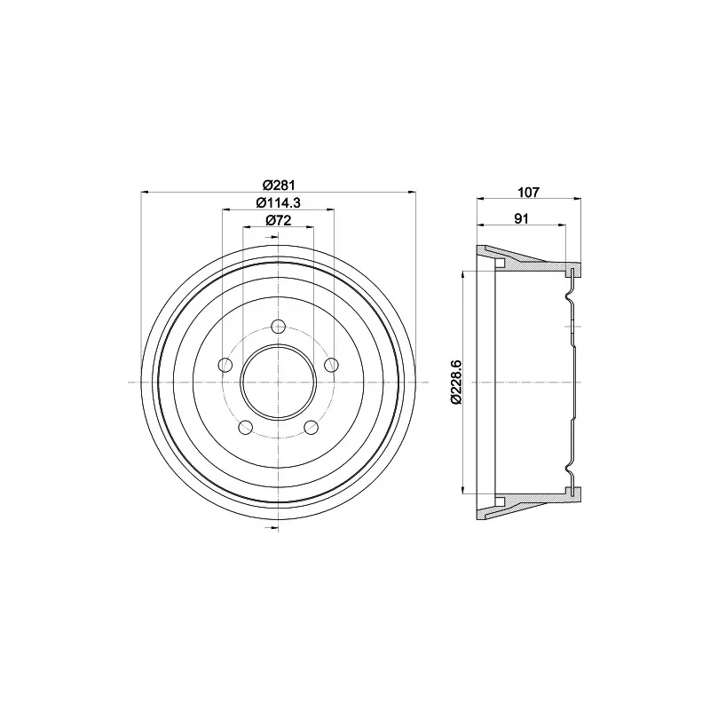 Tambour de frein MINTEX MBD327