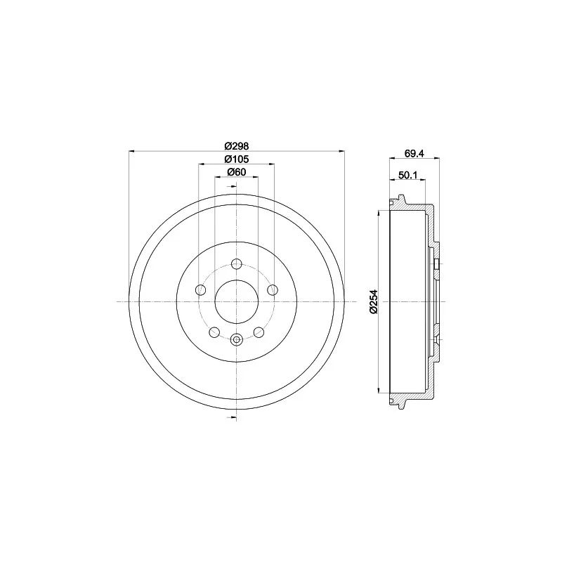 Tambour de frein MINTEX MBD375
