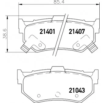 Jeu de 4 plaquettes de frein arrière MINTEX MDB1302