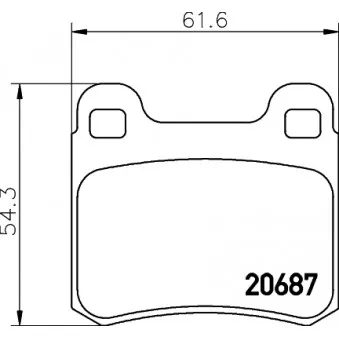 Jeu de 4 plaquettes de frein arrière MINTEX MDB1560