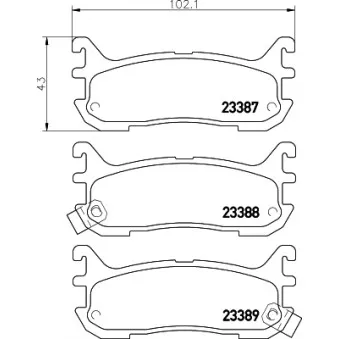 Jeu de 4 plaquettes de frein arrière MINTEX MDB1705
