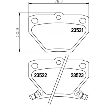 Jeu de 4 plaquettes de frein arrière MINTEX MDB2014