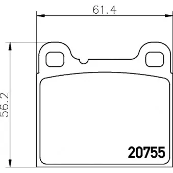 Jeu de 4 plaquettes de frein arrière MINTEX MDB2129