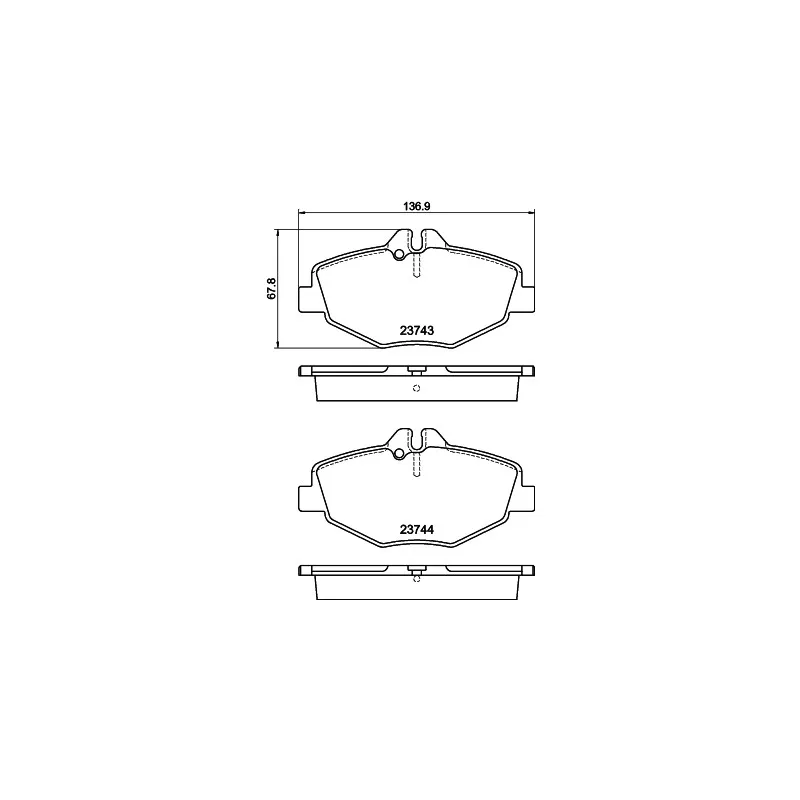Jeu de 4 plaquettes de frein avant MINTEX MDB2539