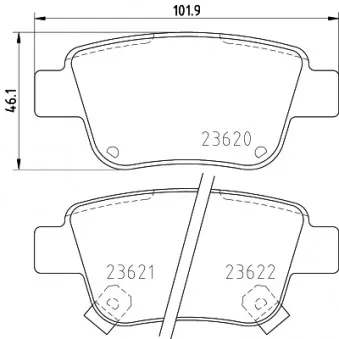 Jeu de 4 plaquettes de frein arrière MINTEX MDB2546