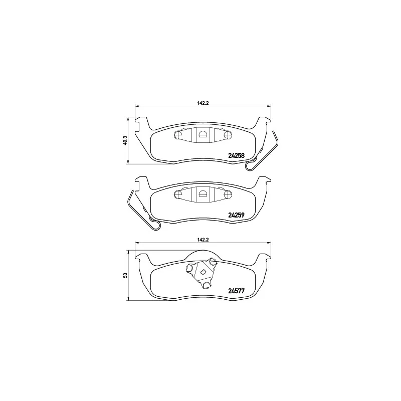 Jeu de 4 plaquettes de frein arrière MINTEX MDB2706