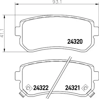 Jeu de 4 plaquettes de frein arrière MINTEX MDB2734