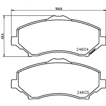 Jeu de 4 plaquettes de frein avant MINTEX MDB3004