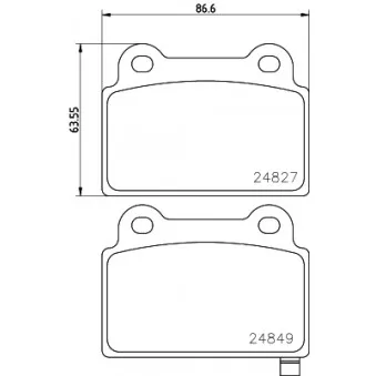 Jeu de 4 plaquettes de frein arrière MINTEX MDB3039