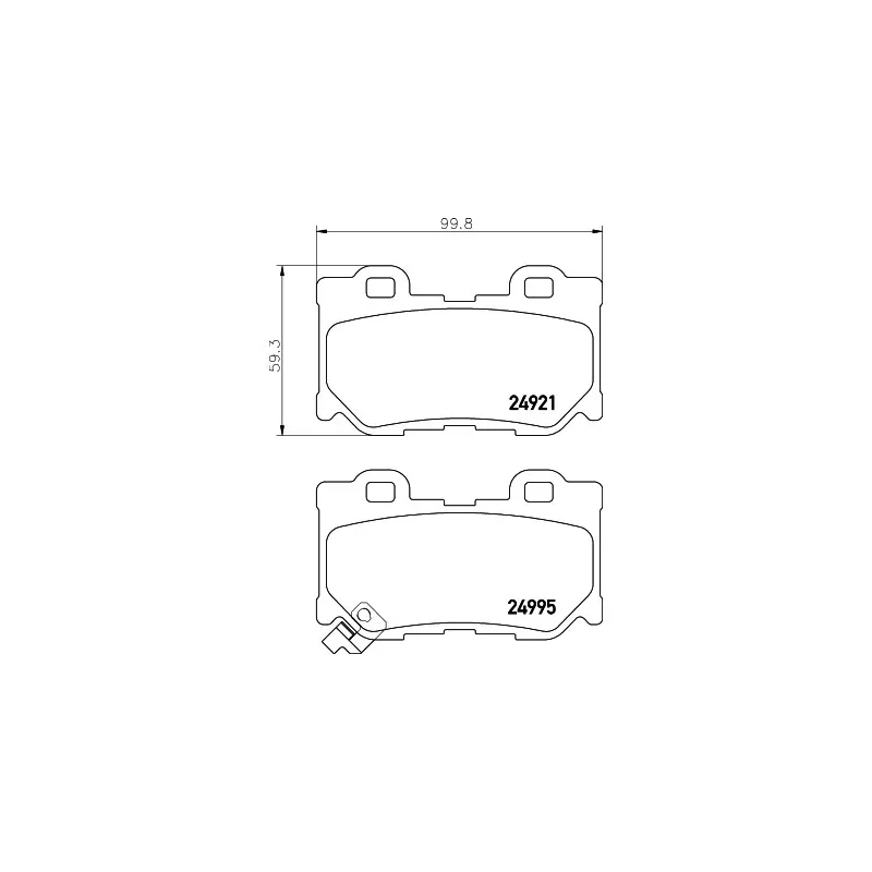 Jeu de 4 plaquettes de frein arrière MINTEX MDB3050