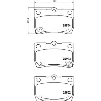 Jeu de 4 plaquettes de frein avant MINTEX MDB3051