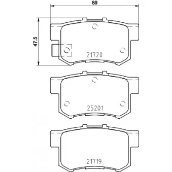 Jeu de 4 plaquettes de frein arrière MINTEX MDB3134