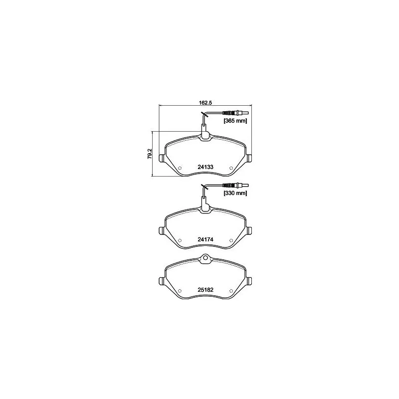 Jeu de 4 plaquettes de frein avant MINTEX MDB3135