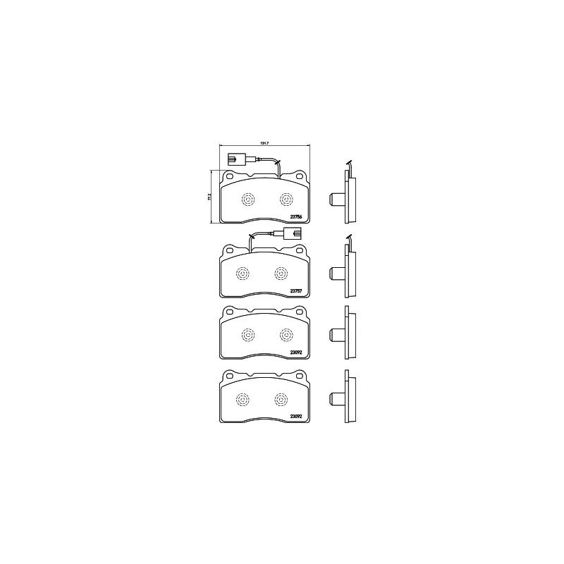Jeu de 4 plaquettes de frein avant MINTEX MDB3138