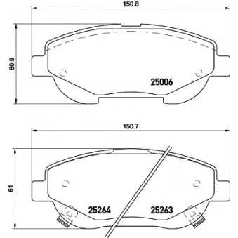 Jeu de 4 plaquettes de frein avant MINTEX MDB3139
