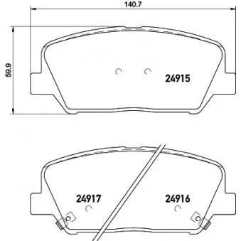 Jeu de 4 plaquettes de frein avant MINTEX MDB3282