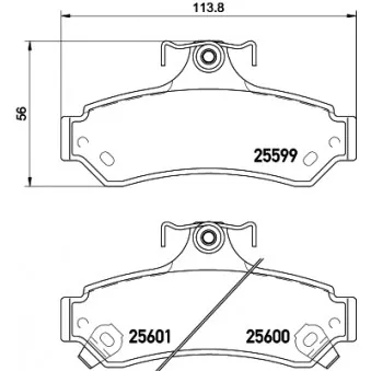 Jeu de 4 plaquettes de frein arrière MINTEX MDB3302