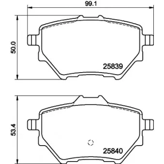 Jeu de 4 plaquettes de frein arrière MINTEX MDB3401