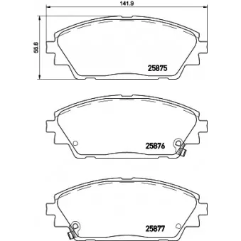Jeu de 4 plaquettes de frein avant MINTEX MDB3417