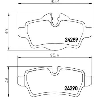 Jeu de 4 plaquettes de frein arrière MINTEX MDB3450