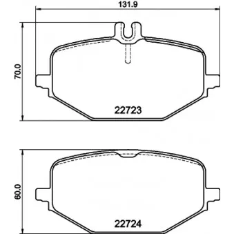 Jeu de 4 plaquettes de frein arrière MINTEX MDB3459