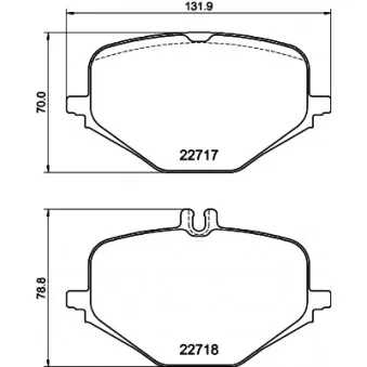 Jeu de 4 plaquettes de frein arrière MINTEX MDB3462