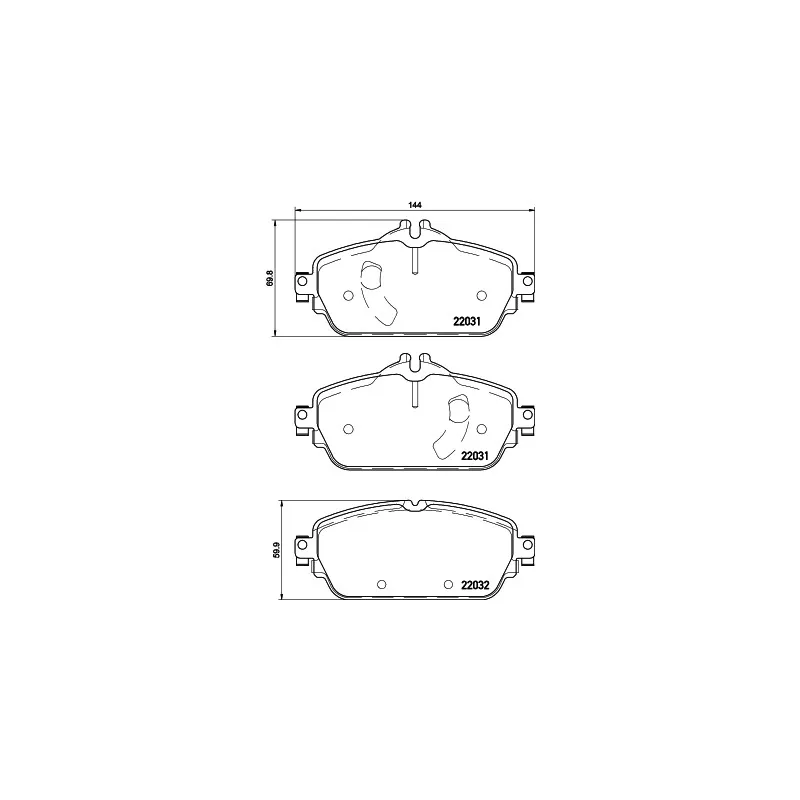 Jeu de 4 plaquettes de frein avant MINTEX MDB3704