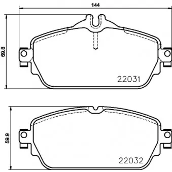 Jeu de 4 plaquettes de frein avant MINTEX MDB3706