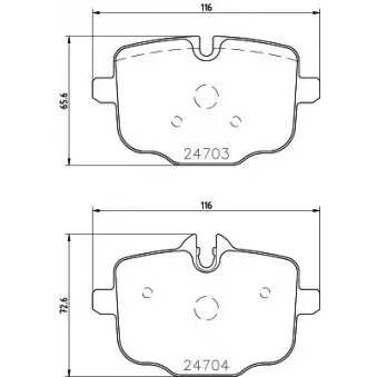 Jeu de 4 plaquettes de frein arrière MINTEX
