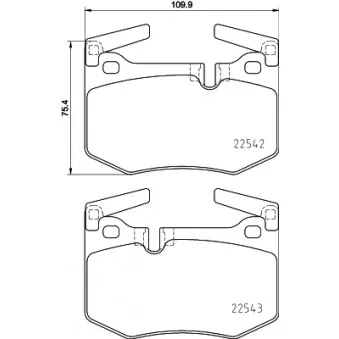Jeu de 4 plaquettes de frein arrière MINTEX MDB3802