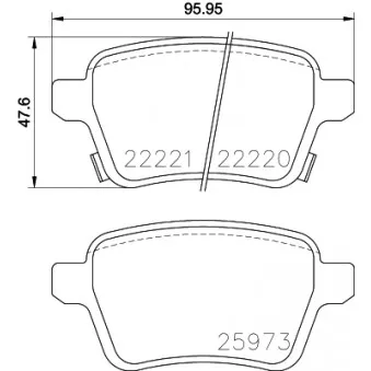 Jeu de 4 plaquettes de frein arrière MINTEX MDB3820
