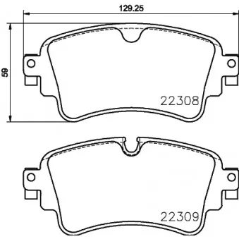Jeu de 4 plaquettes de frein arrière MINTEX MDB3850