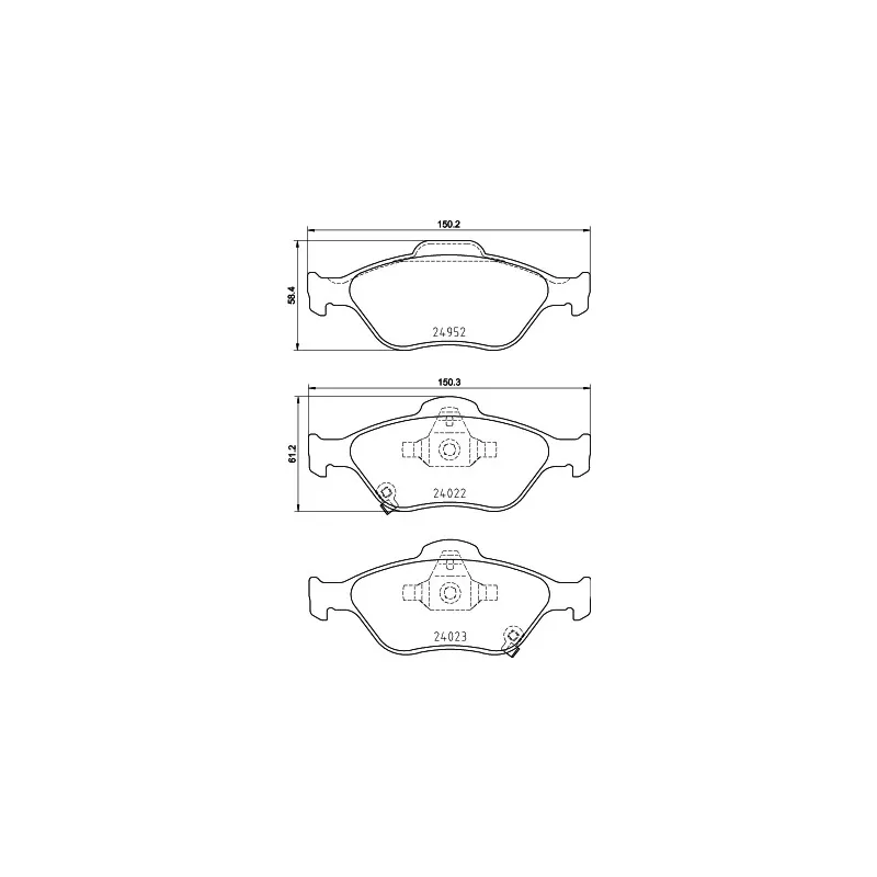 Jeu de 4 plaquettes de frein avant MINTEX MDB3870