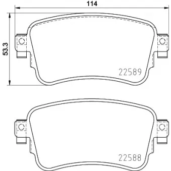 Jeu de 4 plaquettes de frein arrière MINTEX MDB3991