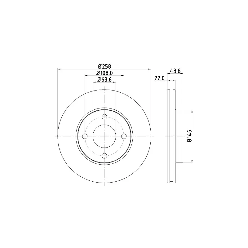 Jeu de 2 disques de frein avant MINTEX MDC1030C